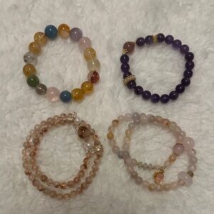 Crystal Multicolor Beaded Bracelet Set